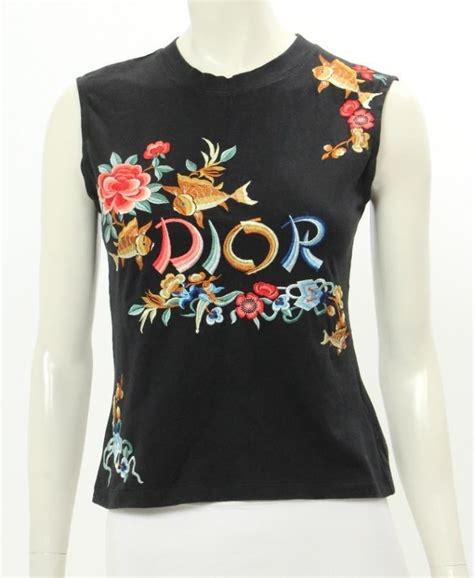 christian dior black sleeveless top.